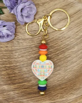 Keychain-Bookshelf Heart (Rainbow)