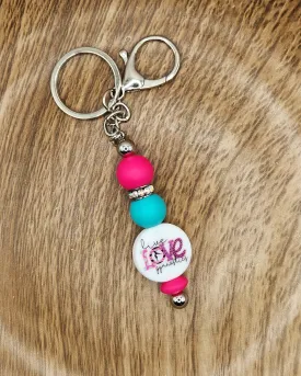 Keychain-Live Love Gymnastics (Azalea & Turquoise)