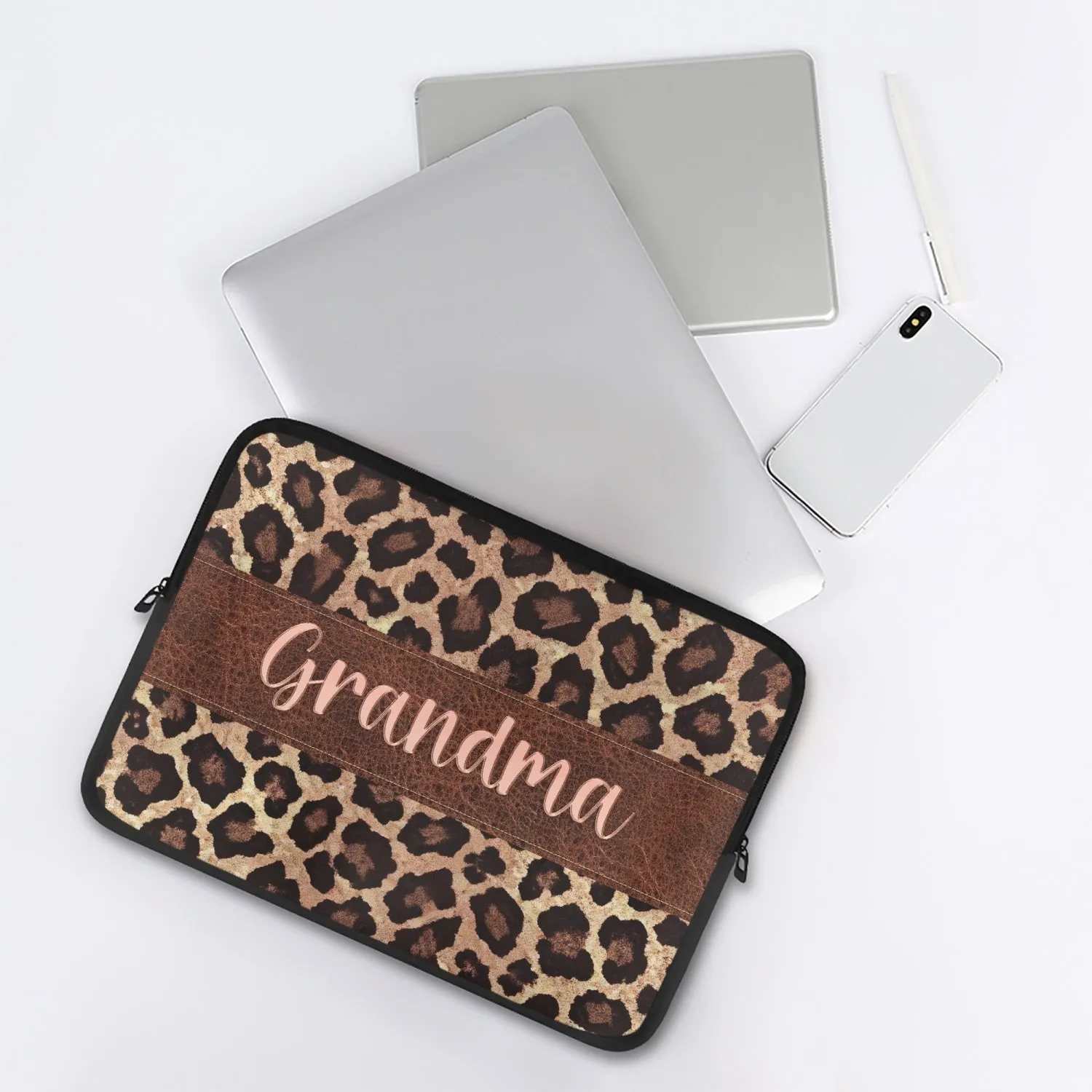 Laptop Sleeve - without handles - Leopard Print - Grandma