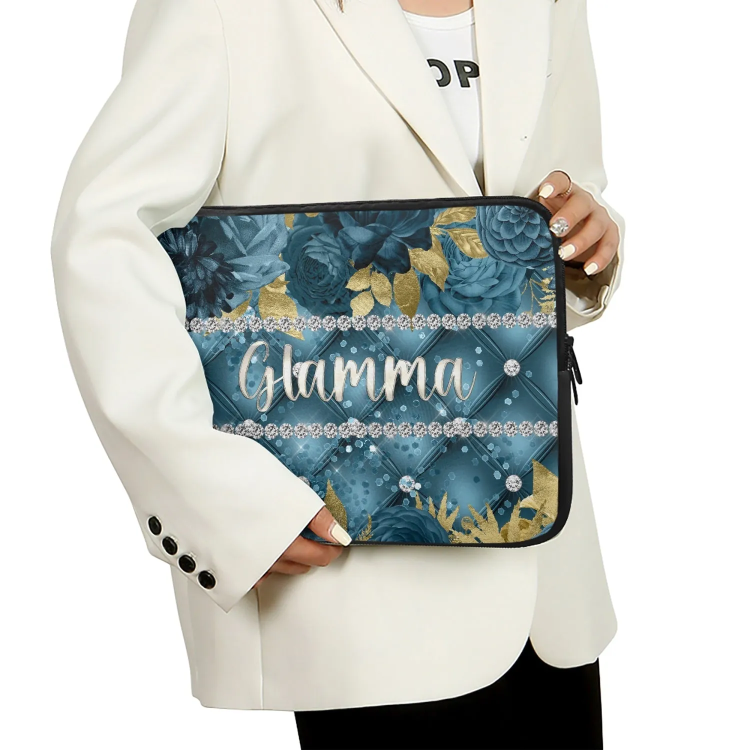 Laptop Sleeve - without handles - Teal Floral - Glamma