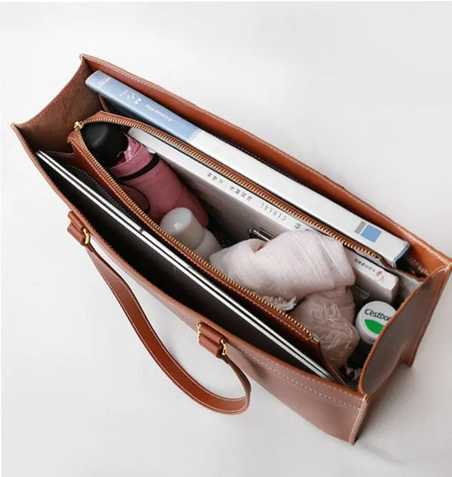 Large Leather Tote Bag Women's Shoulder Bag Briefcase