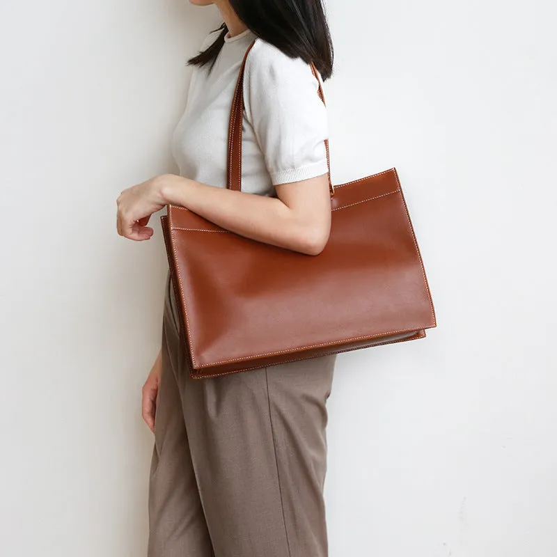 Large Leather Tote Bag Women's Shoulder Bag Briefcase