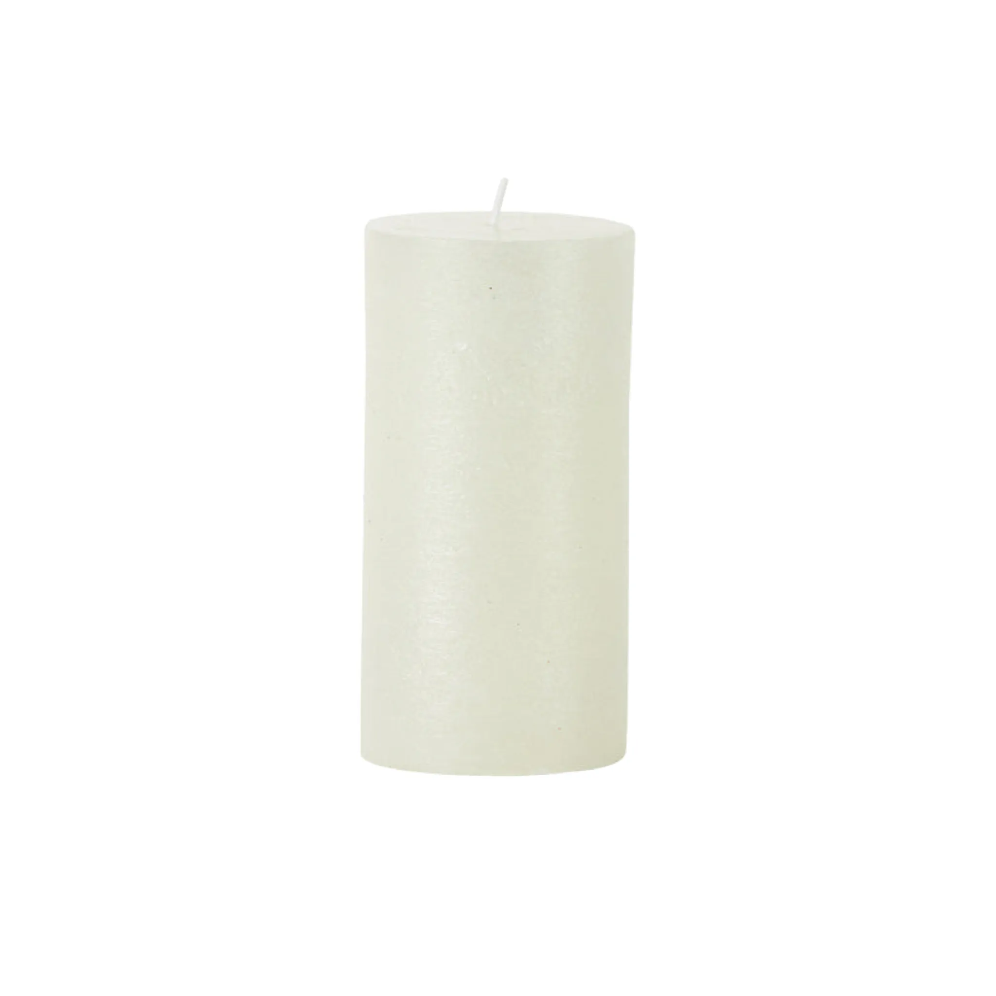 Large White Metallic Candle