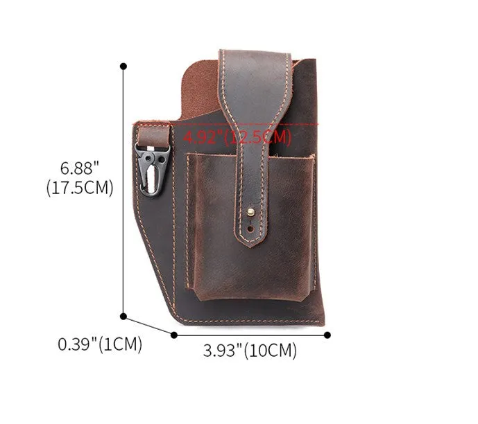 Leather Belt Bag Phone Wallet Purse for Men Loop Case Waist Pack