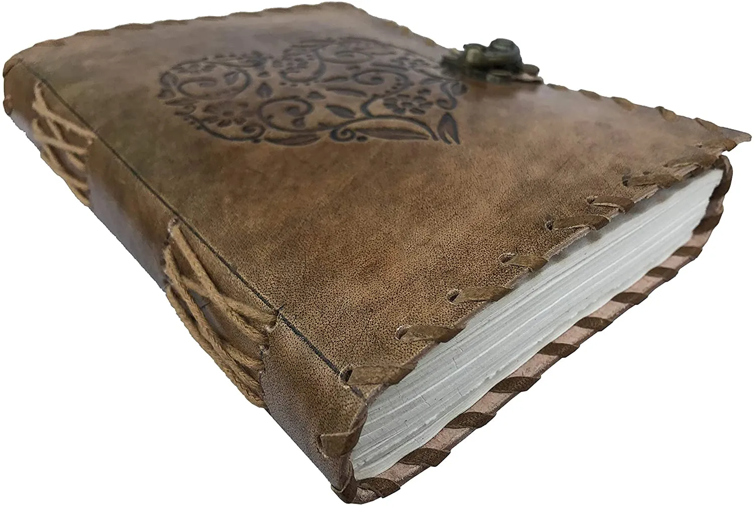 Leather Heart Embossed Antique Journal