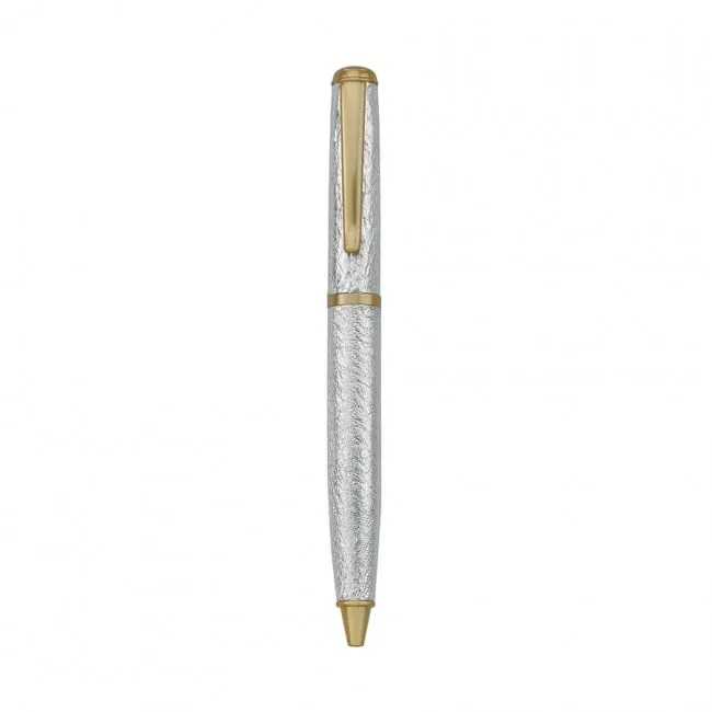 Leather Wrapped Pen Silver