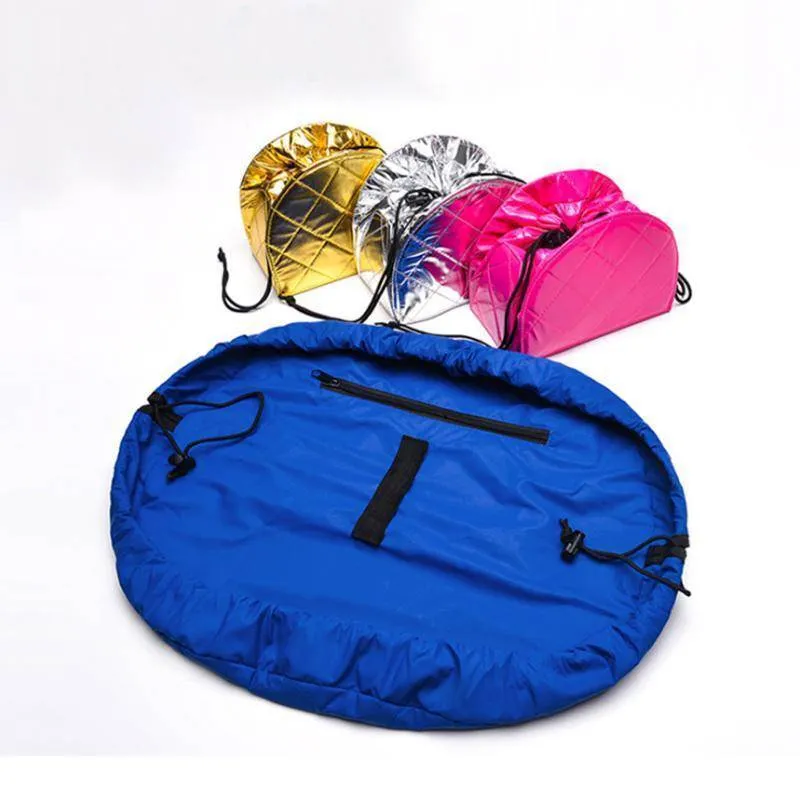 Magic Metallic Drawstring shrink Cosmetic Travel beauty makeup organization Bag - Expands 43cm wide