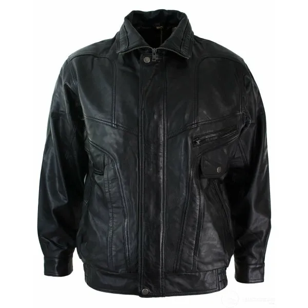 Men's Classic Bomber Nubuck Real Leather Jacket