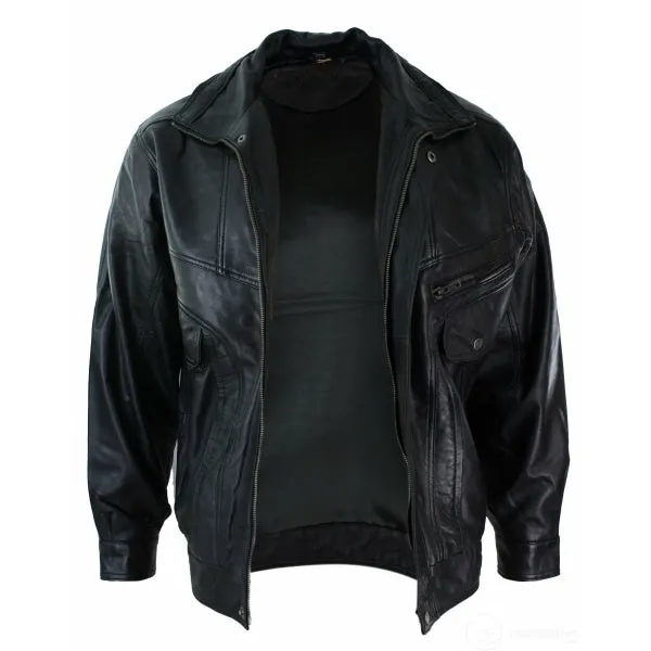 Men's Classic Bomber Nubuck Real Leather Jacket