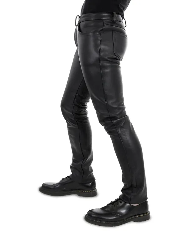 Men's Classic Leather Jeans Pant