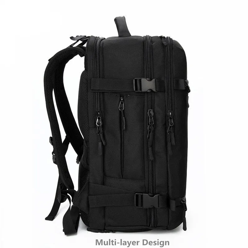 Men's Large Capacity Travel Backpack 17" 20" Laptop w/ Built In Rain Cover