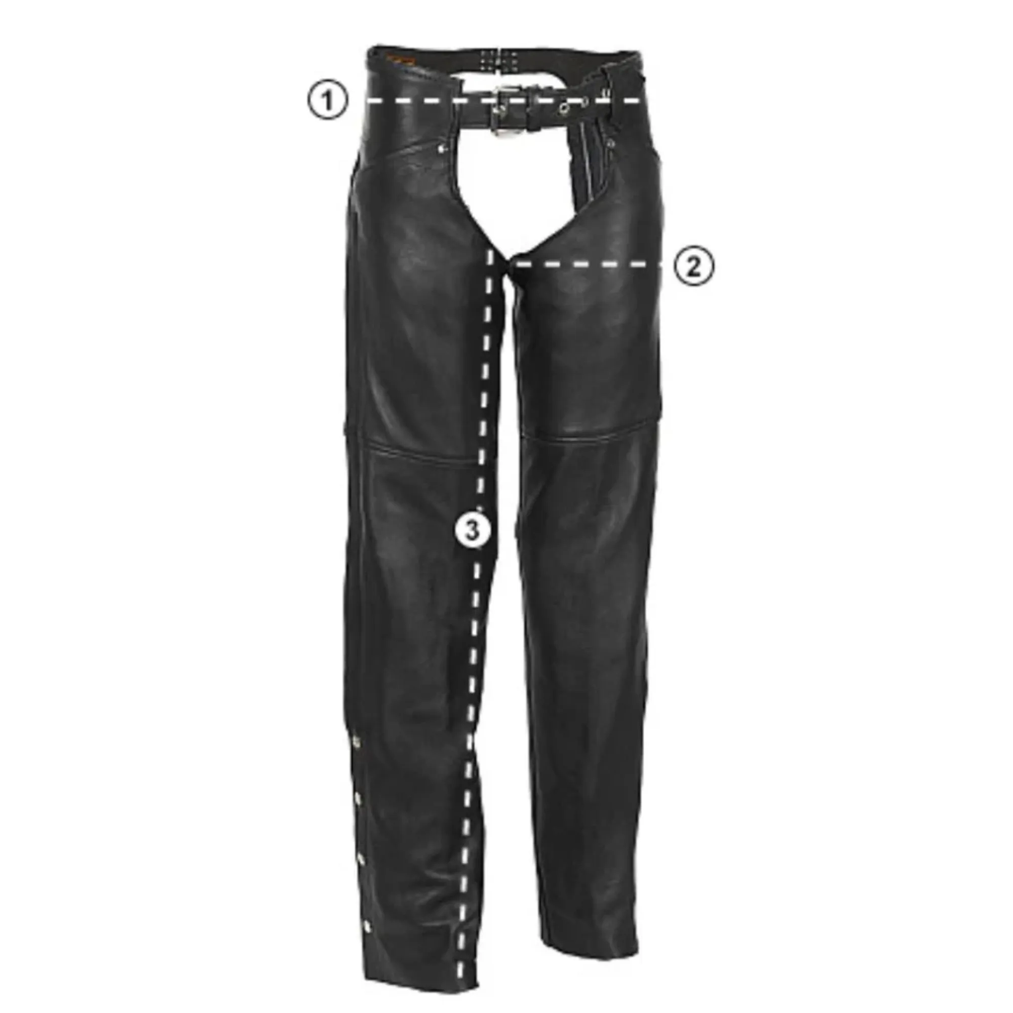 Mens Leather Chaps with Lace Up Style