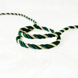 Metallic Gold & Forest Green Twisted Cord