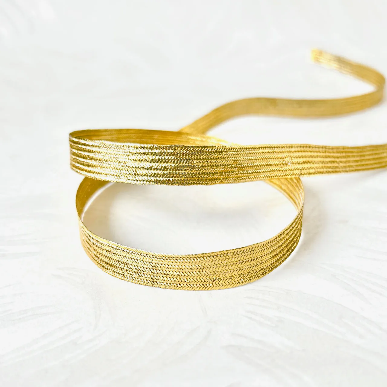 Metallic Gold Flat Braid - Multiple Widths