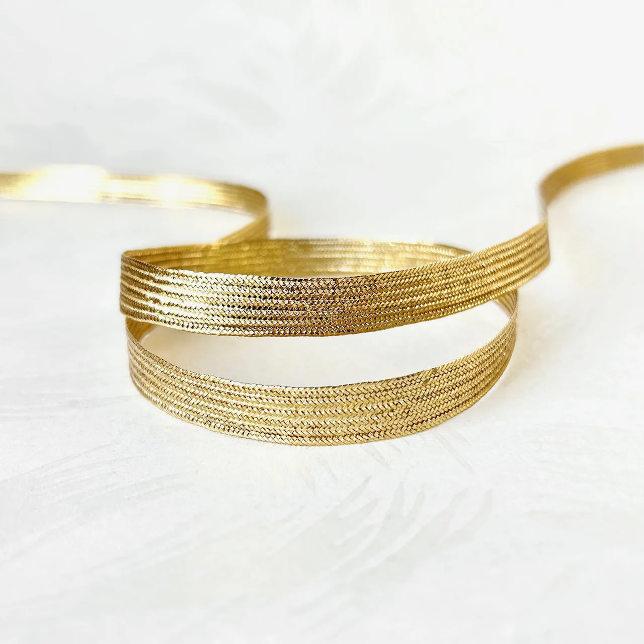 Metallic Gold Flat Braid - Multiple Widths