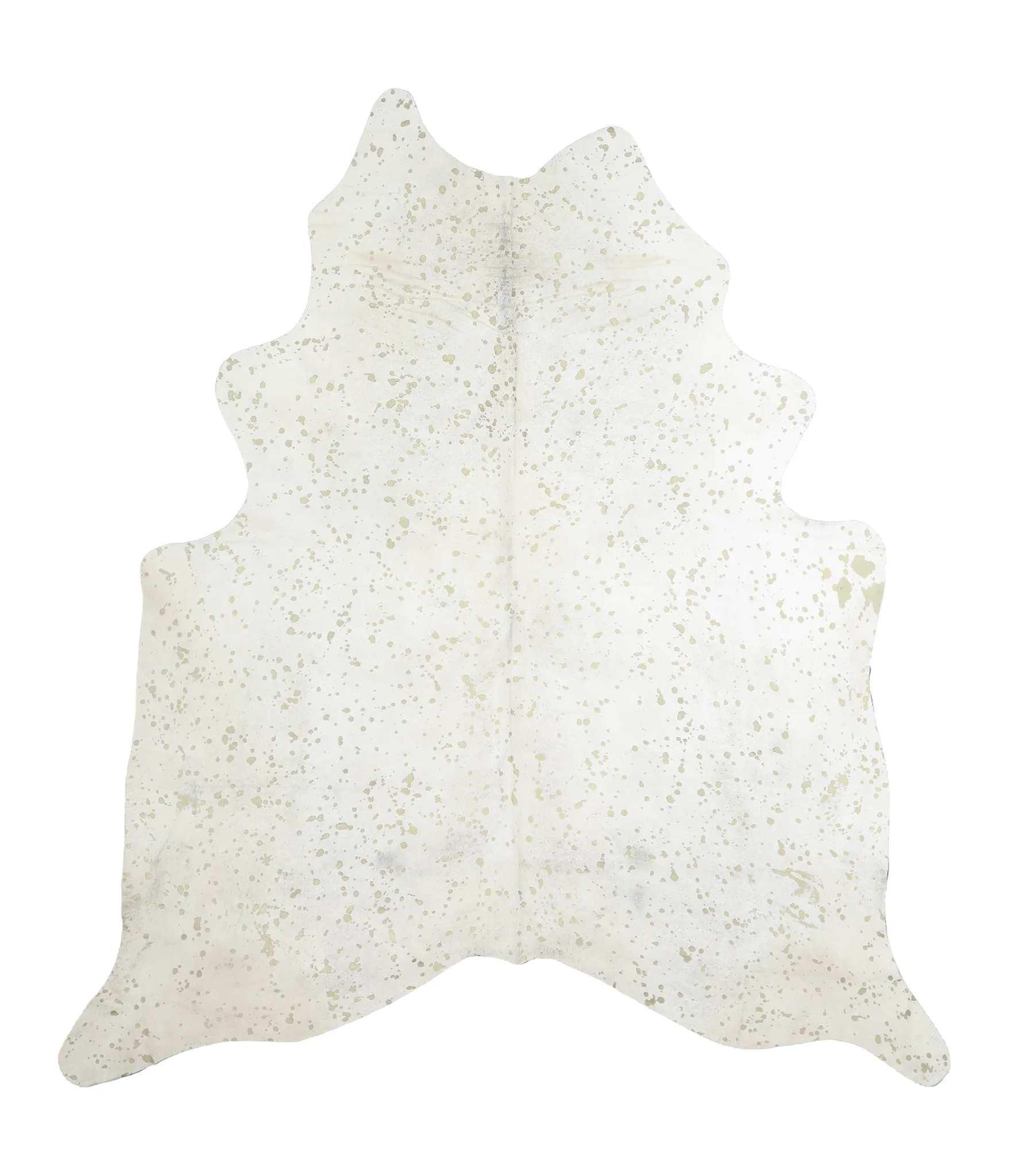 Metallic Gold White XX-Large Brazilian Cowhide Rug 7'7"H x 6'9"W #A20184 by Hudson Hides