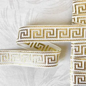 Metallic Greek Key Jacquard