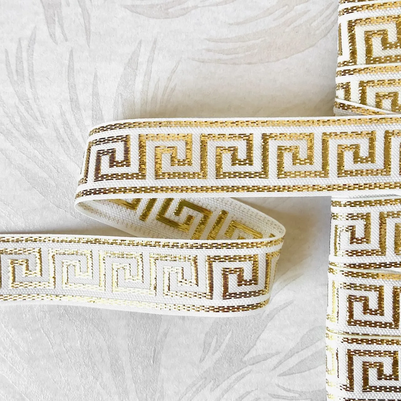 Metallic Greek Key Jacquard