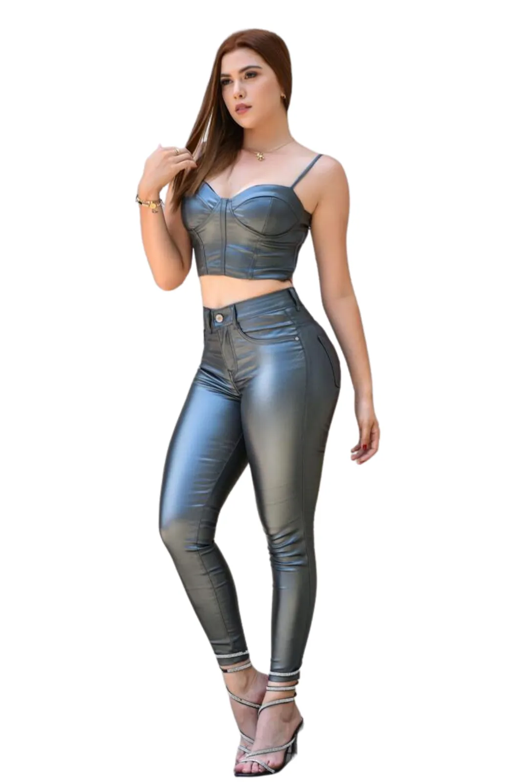 Metallic Jeans  (Stardust Gray)