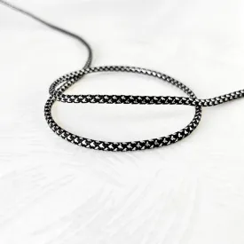 Metallic Silver & Black Braided Cord