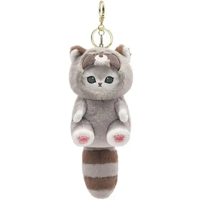 Mofusand Raccoon Cat Plush Keychain