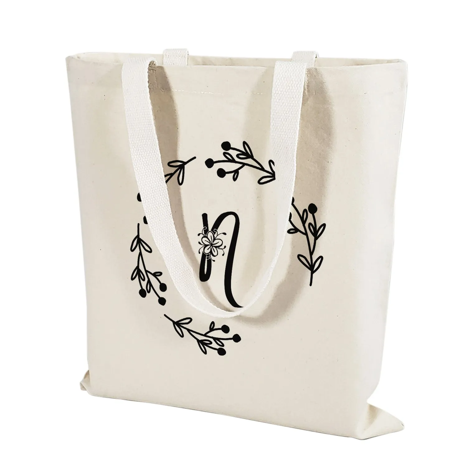 ''N'' Letter Initial Canvas Tote Bag - Initials Bags