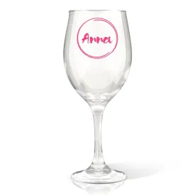 Name in Circle Wine Glass