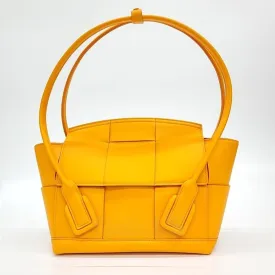 Orange Leather Arco Small Tote Bag