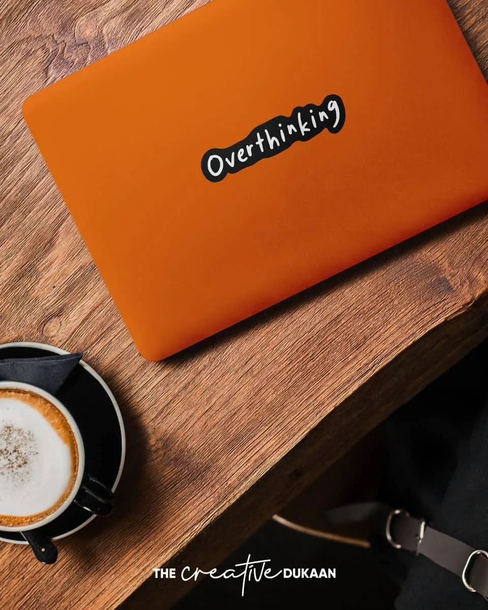 Overthinking Yellow Colour Cool Laptop Skin