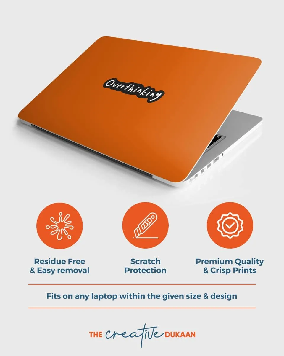 Overthinking Yellow Colour Cool Laptop Skin