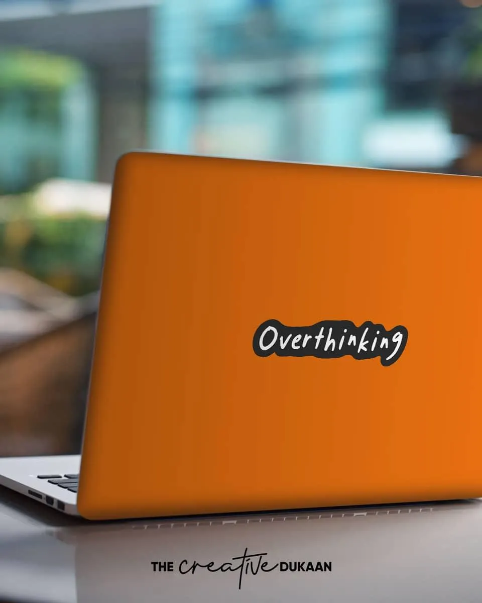 Overthinking Yellow Colour Cool Laptop Skin