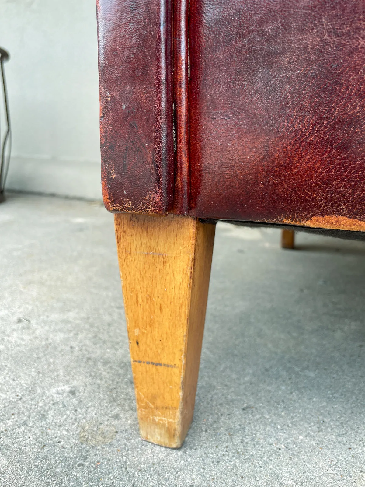 Pair Vintage European Leather Tub Chairs