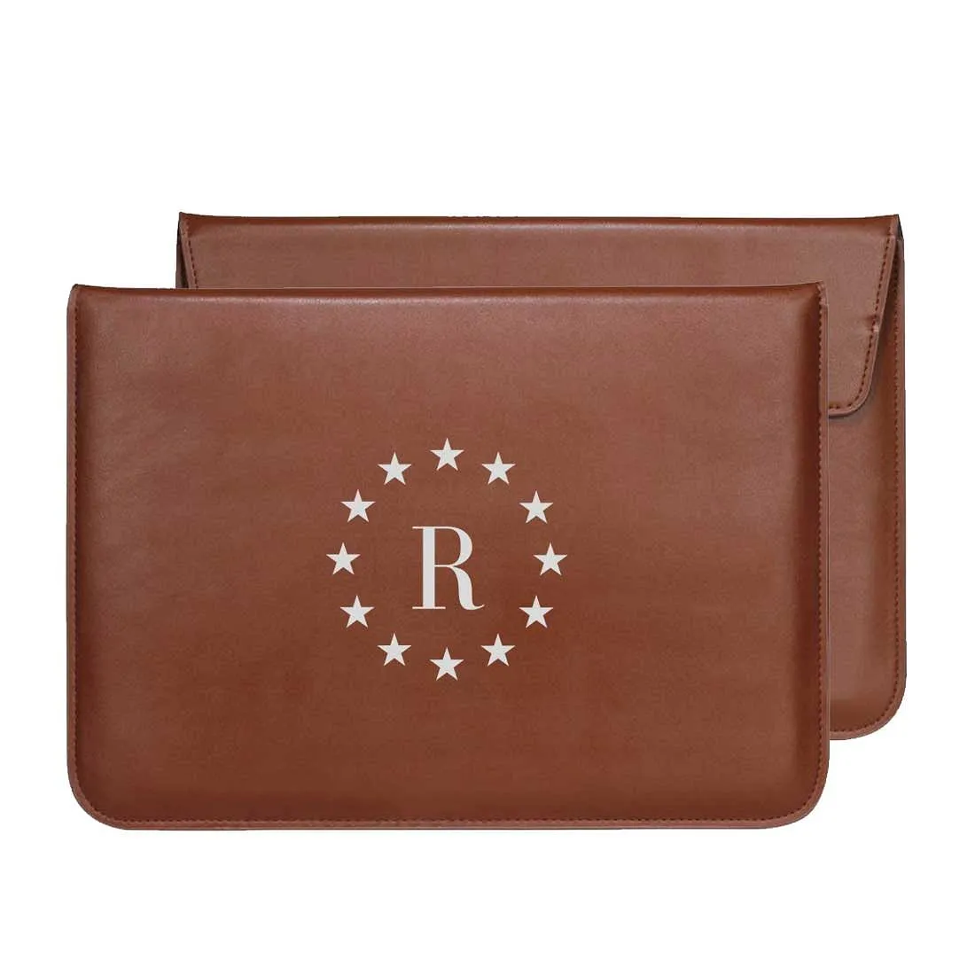 Personalized Leather Laptop Sleeve With Stand - Add Your Initial