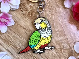 Pineapple Green-cheeked Conure Keychain