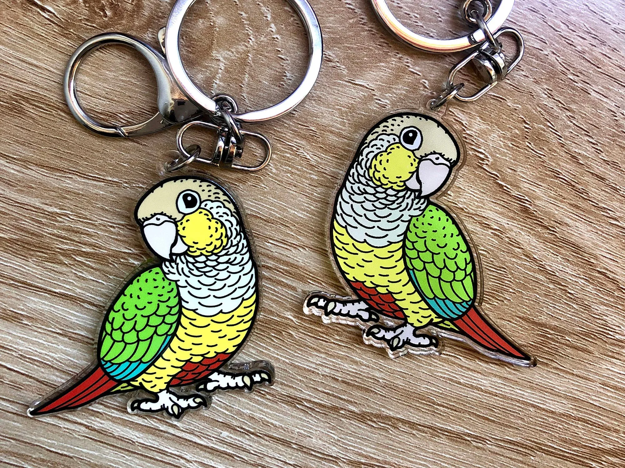 Pineapple Green-cheeked Conure Keychain