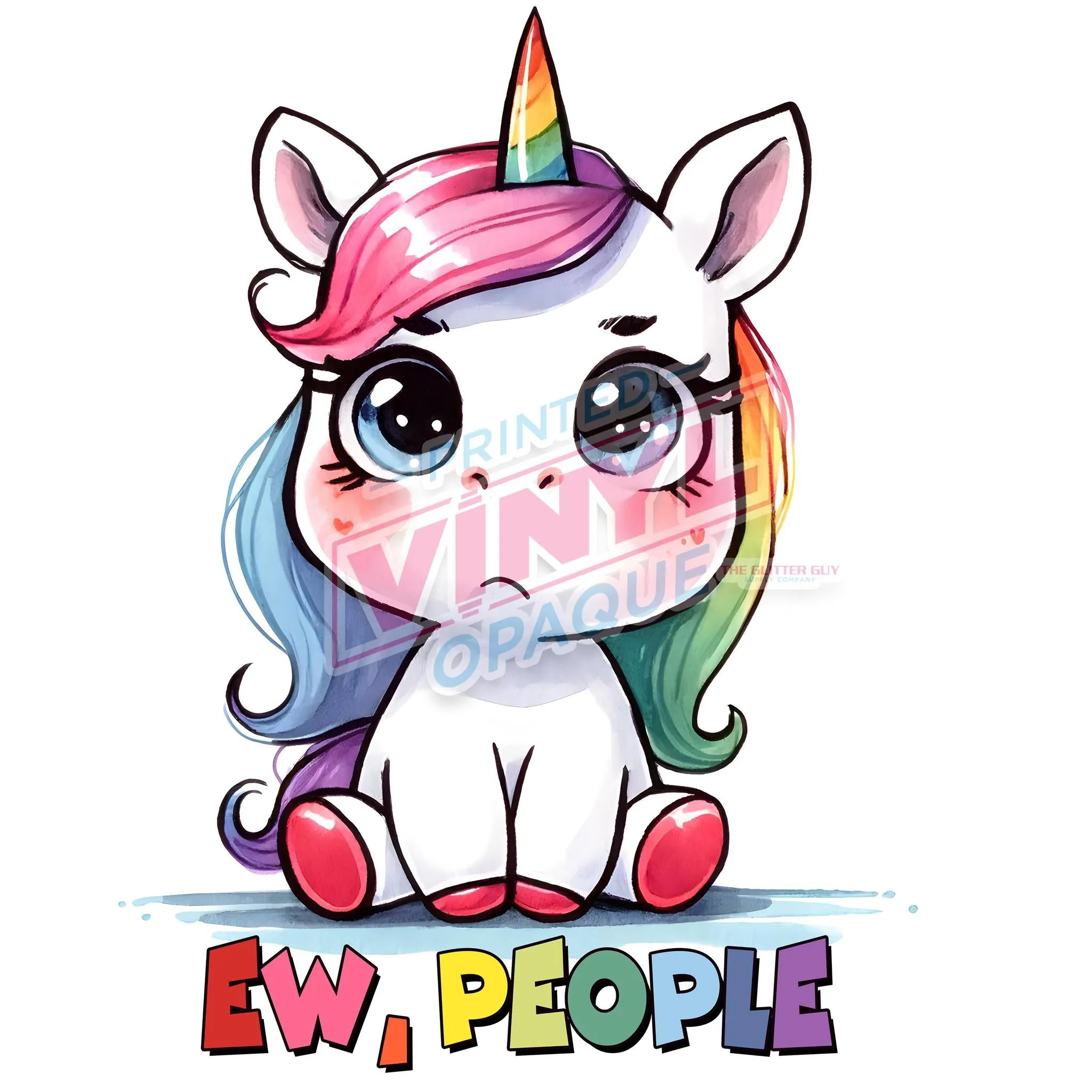 Printed Decal - Ew People Unicorn