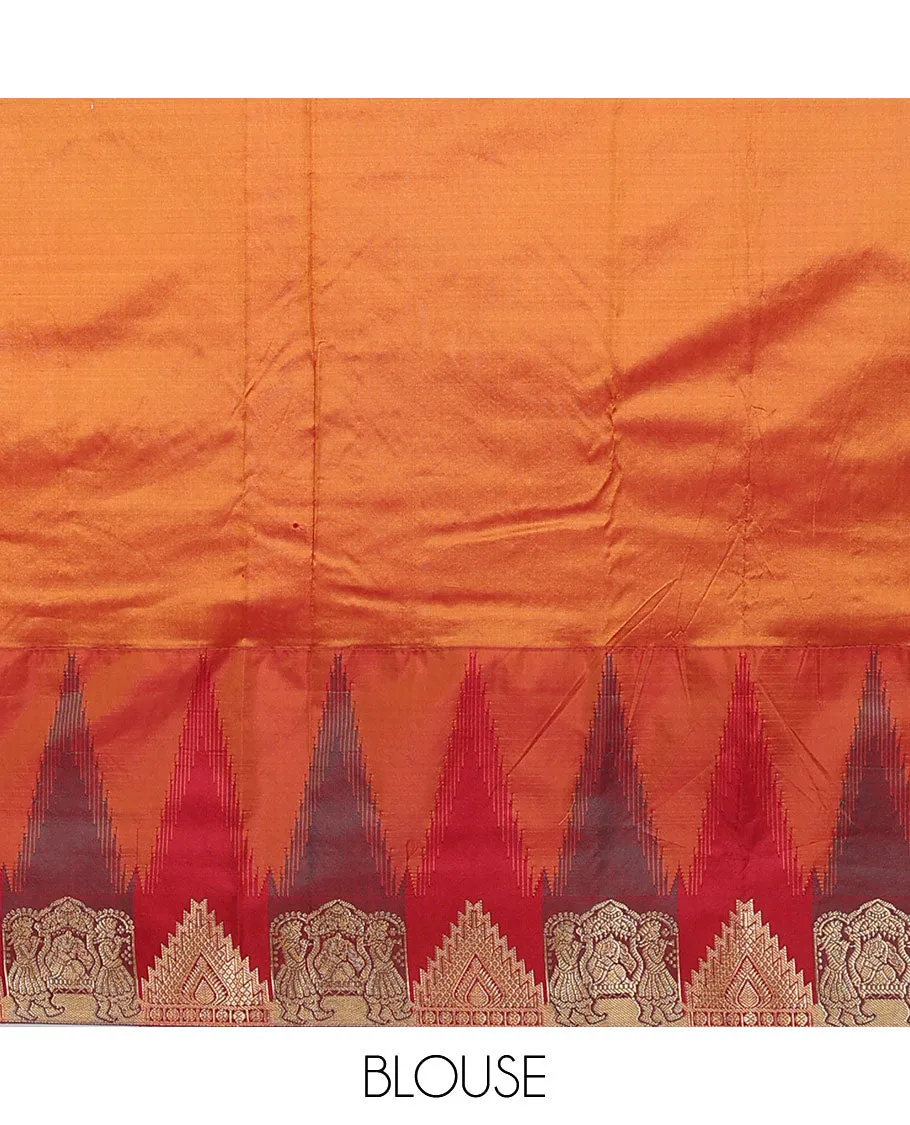 Purple Bangalore silk saree with buttas, contrast vidarbha border of unique designs & pallu of intricate designs