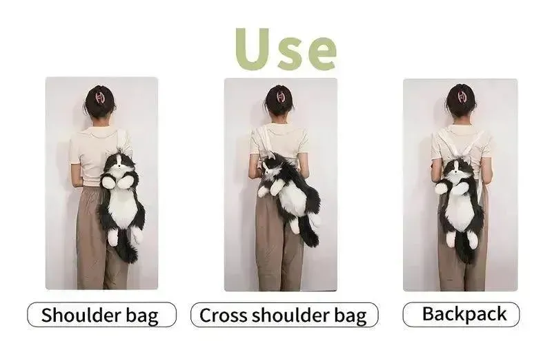 Realistic Live Cat Shaped Backpack