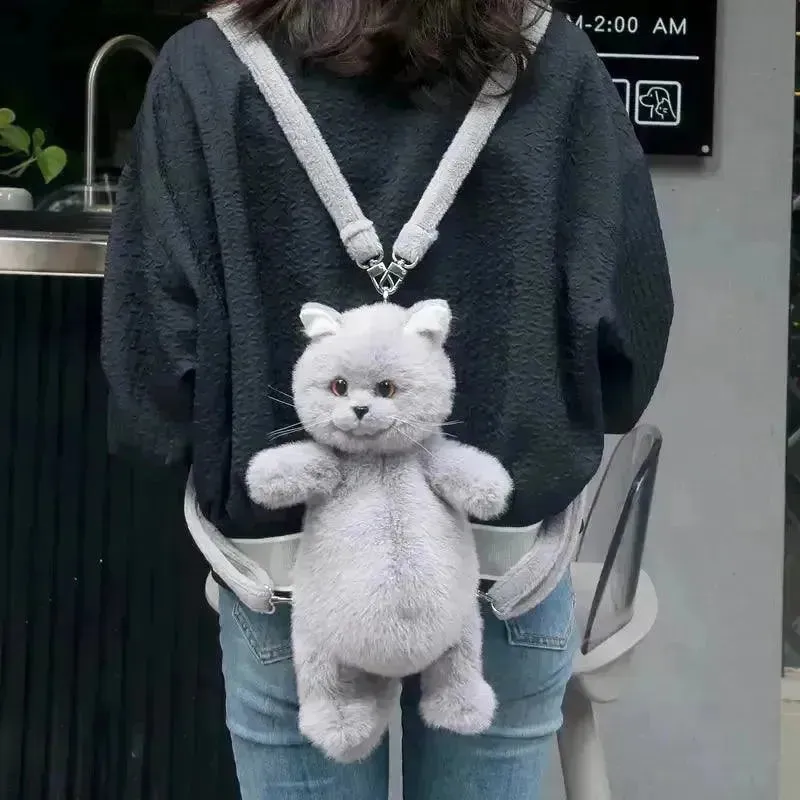 Realistic Live Cat Shaped Backpack