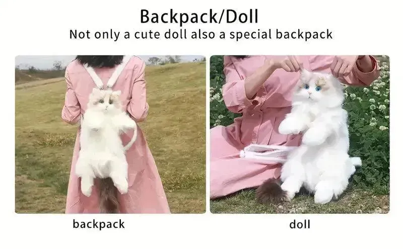 Realistic Live Cat Shaped Backpack