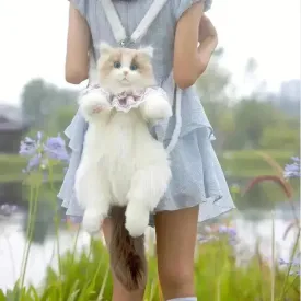 Realistic Live Cat Shaped Backpack