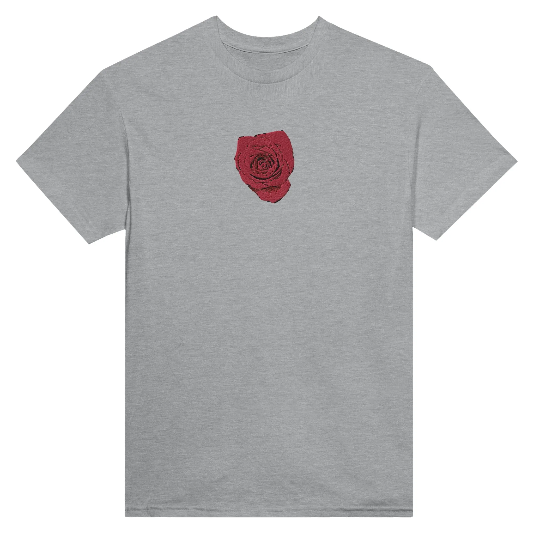 Rose Embroidered Heavyweight Unisex Crewneck T-shirt