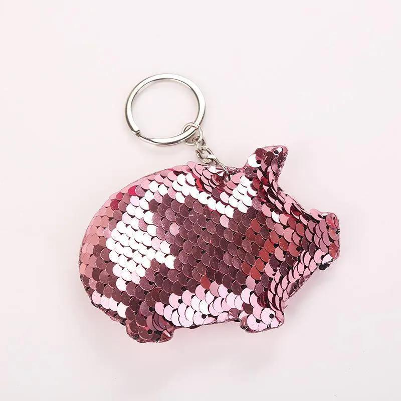 Sequin Pig Keychains*