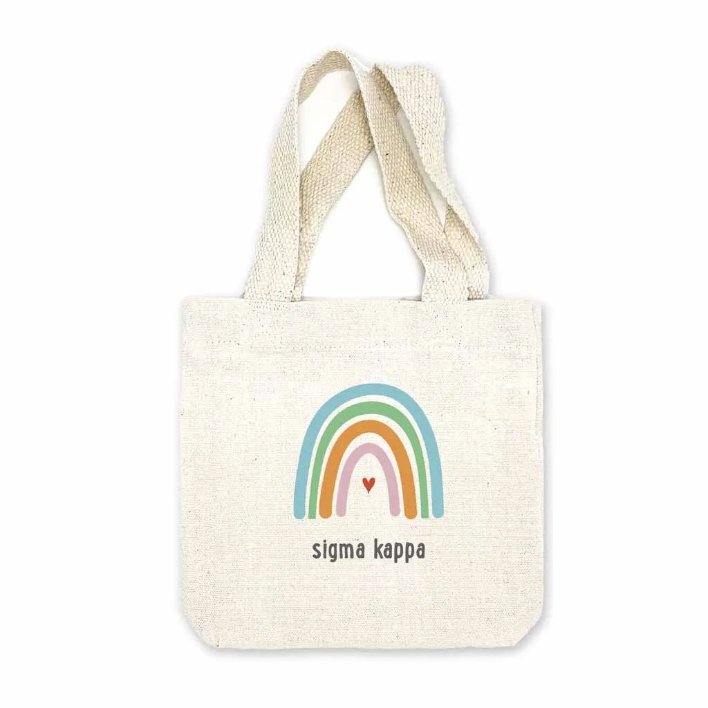 Sigma Kappa Sorority Rainbow Mini Tote Gift Bag