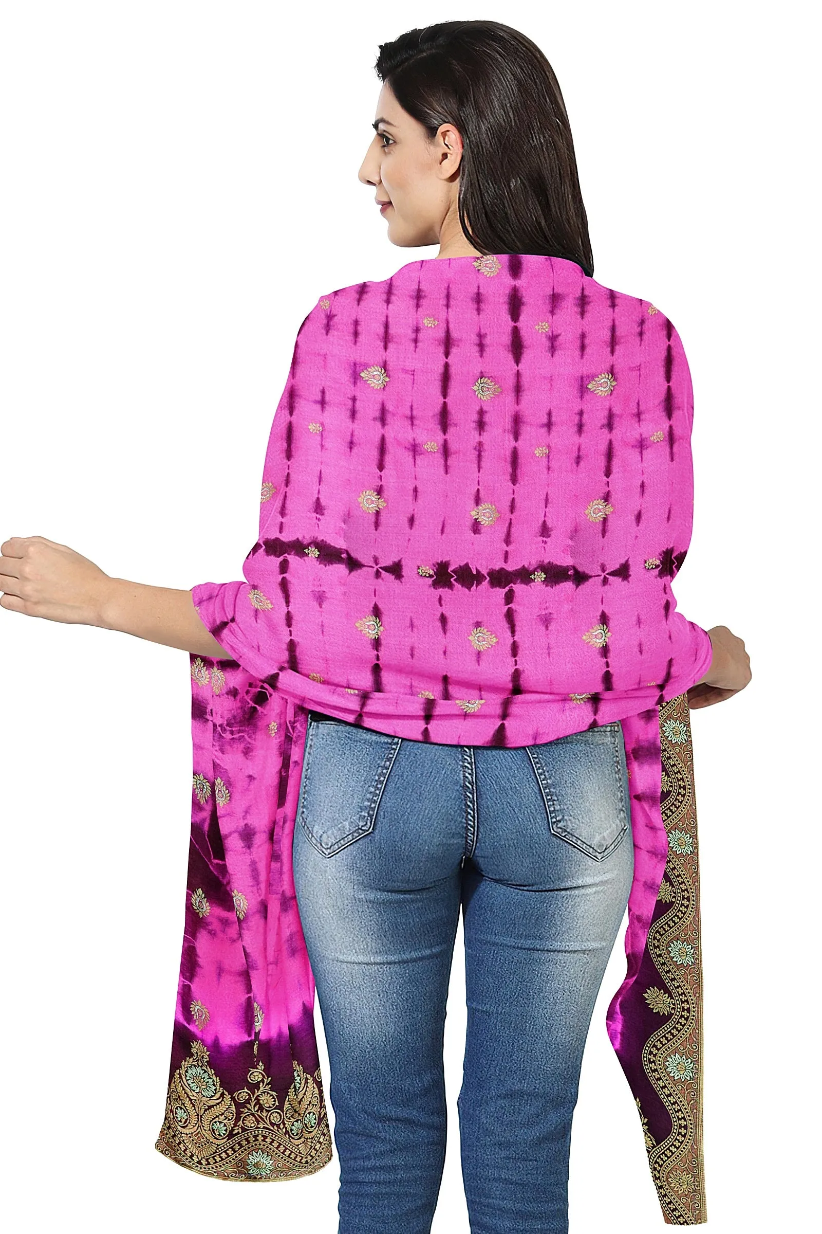 Silk Magenta Jacquard Dupatta For Women