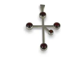 Silver & Garnet Cross