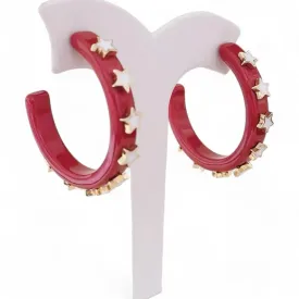 Star Game Day Earrings-GAMEDAY Red