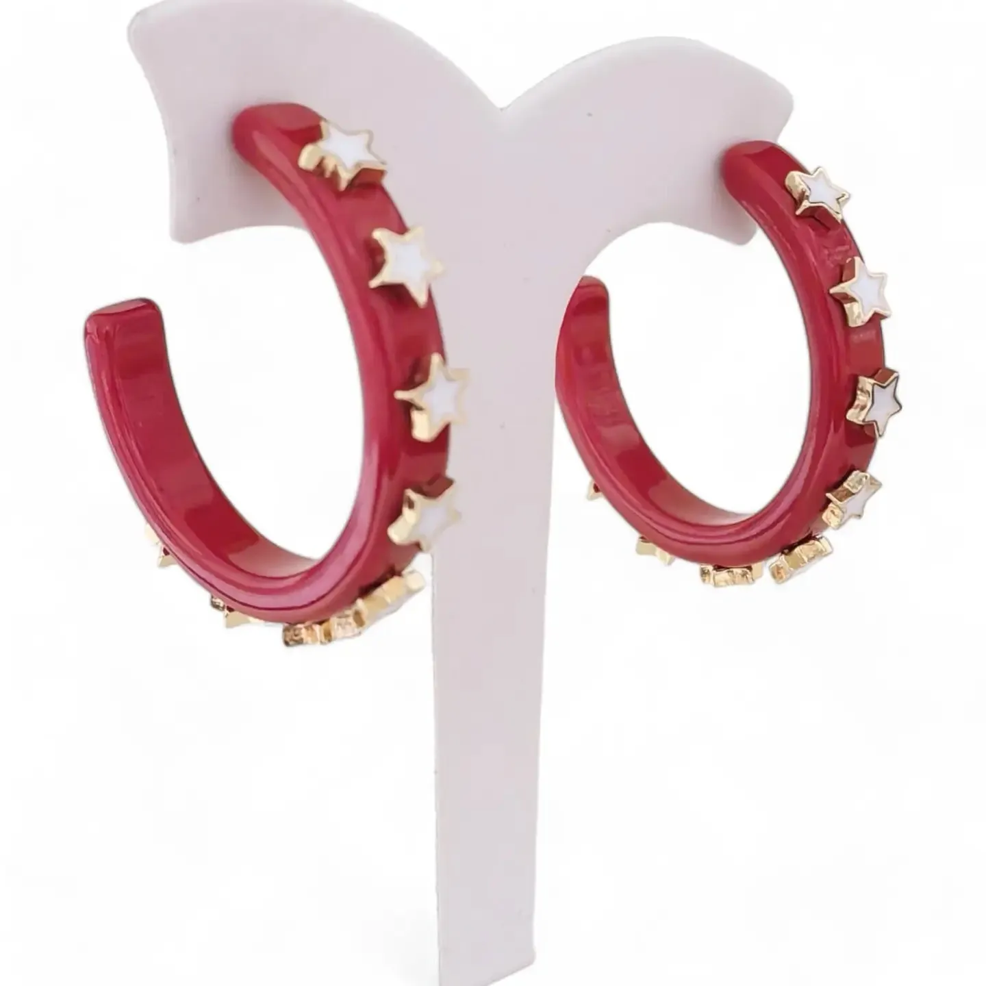 Star Game Day Earrings-GAMEDAY Red