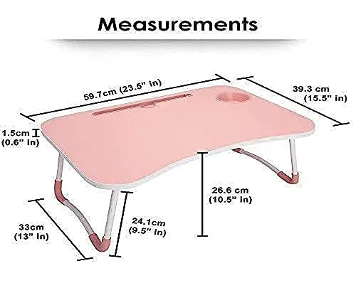 Study Table Laptop Table Foldable Solid Wooden, with Cup & Pen Holder for Girls Boys Kids Children Used for Reading, Study, Homework Best for Students