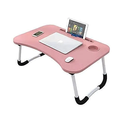 Study Table Laptop Table Foldable Solid Wooden, with Cup & Pen Holder for Girls Boys Kids Children Used for Reading, Study, Homework Best for Students